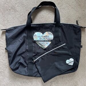 Victoria's Secret Fashion Show London 2014 Y2k Black Travel Duffle Tote Bag Set